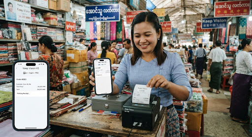 Yangon wholesale merchant with bluetooth 58mm POS receipt printer